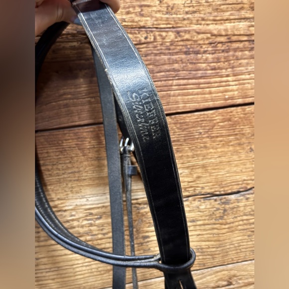 Black dressage schooling bridle, Full size crown Kieffer, Vespucci brow band - Picture 4 of 8